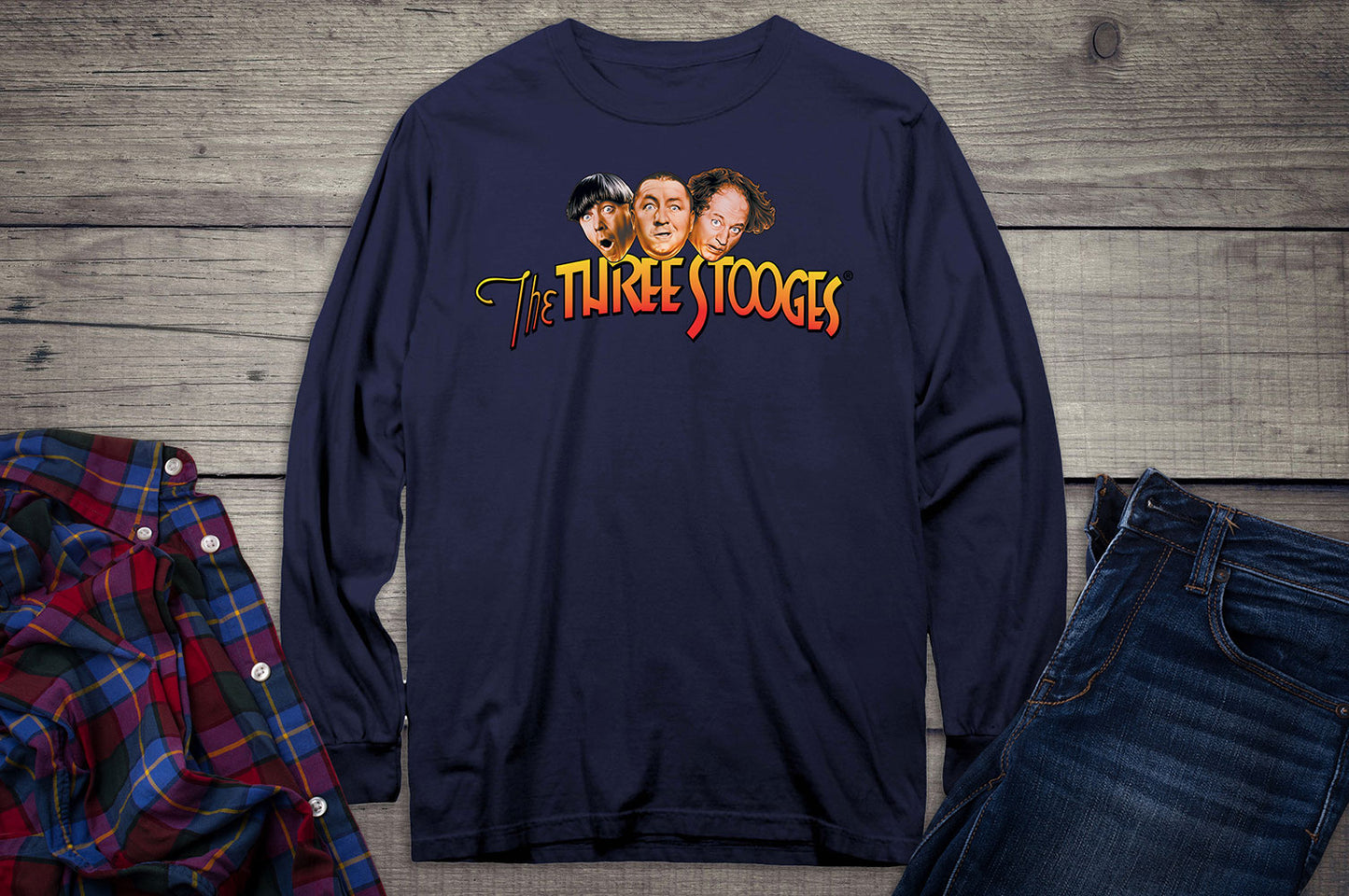 The Three Stooges Logo Long Sleeve Tee