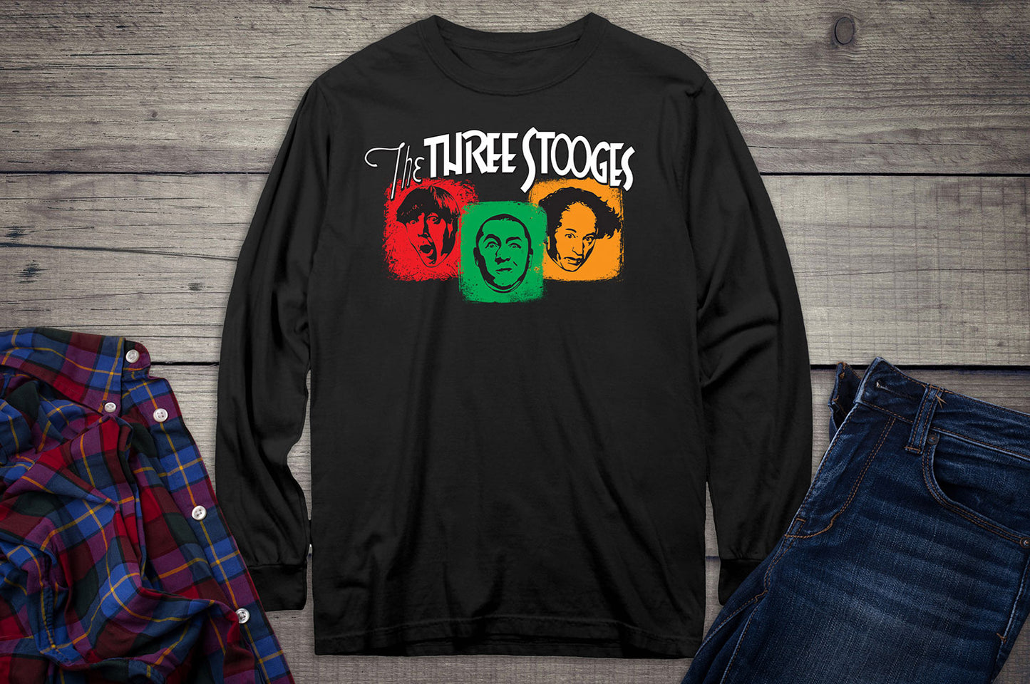 Colorful Stooges Long Sleeve Tee