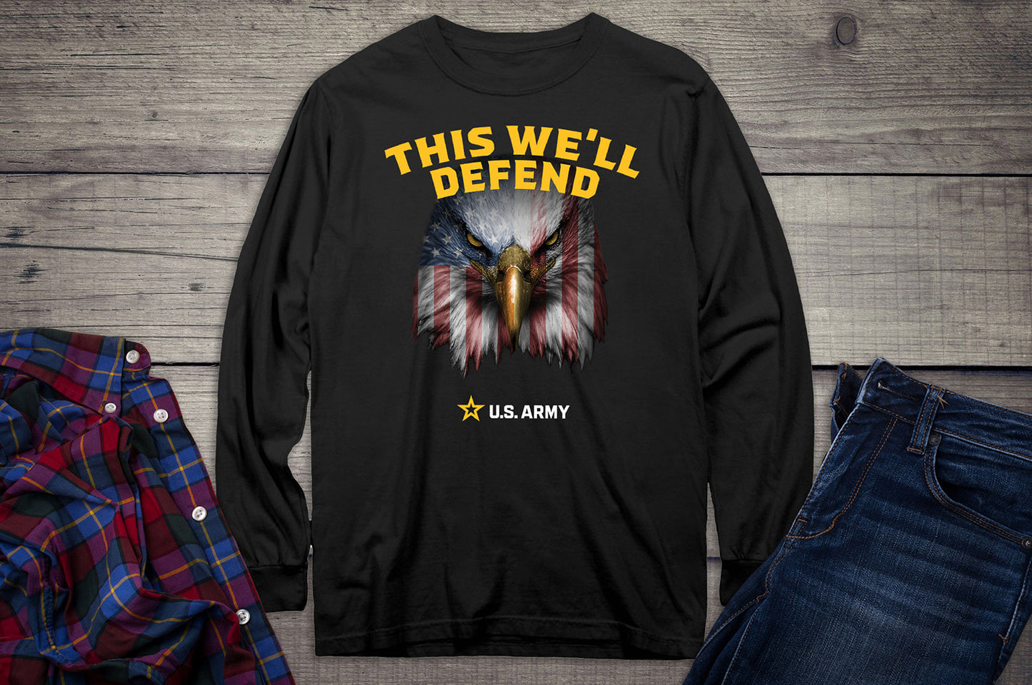 United States Army This We'll Defend Eagle Long Sleeve Shirt