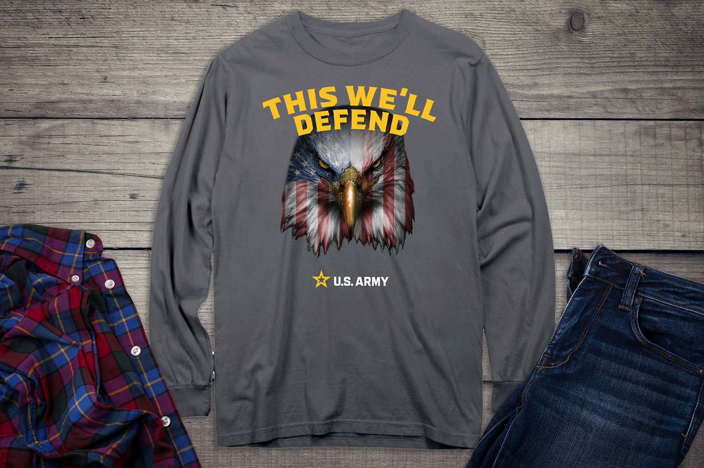 United States Army This We'll Defend Eagle Long Sleeve Shirt