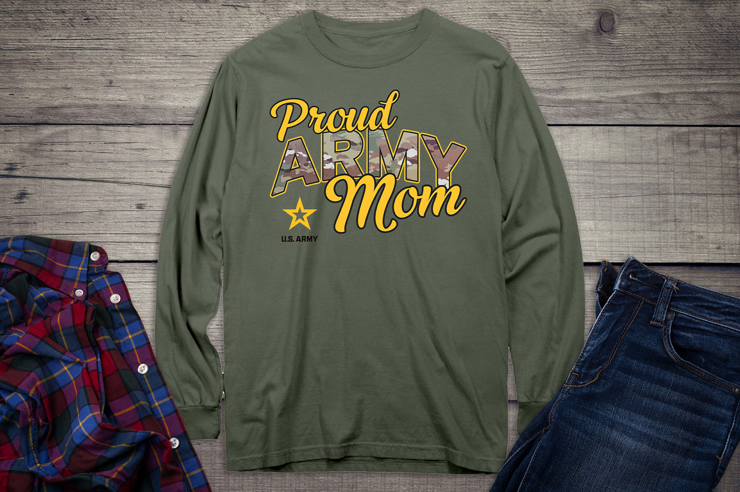 United States Proud Army Mom Long Sleeve Shirt