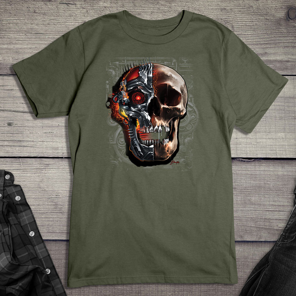 Glowing Cyborg Skull T-Shirt