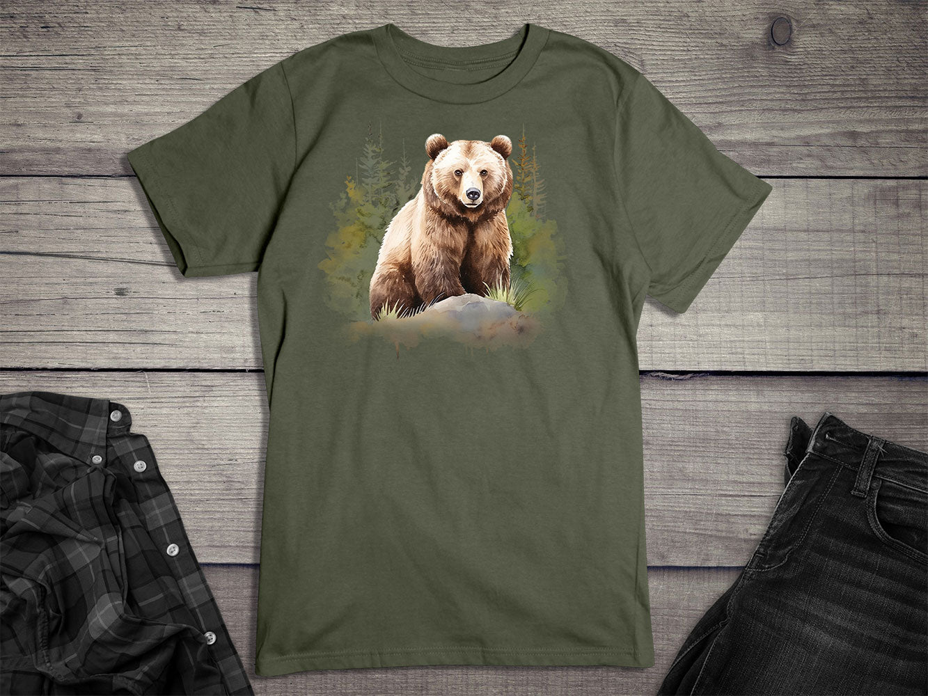 Watercolor Brown Bear T-Shirt