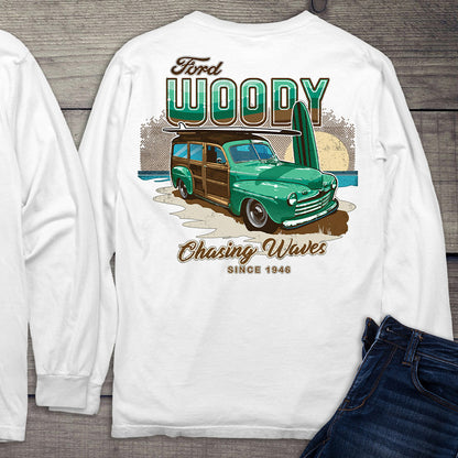 Ford Motor Company, 1946 Ford Woody Long Sleeve Shirt