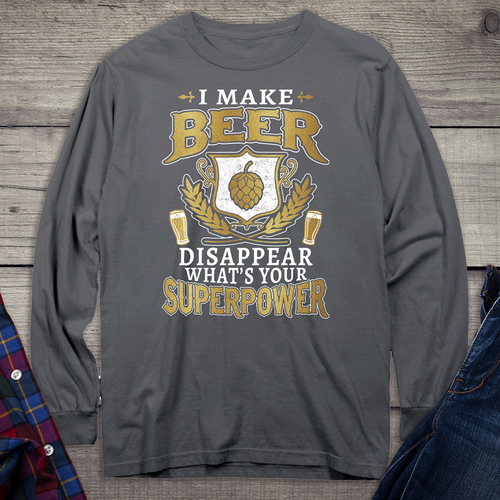 Beer Superpower Metallic Long Sleeve Shirt