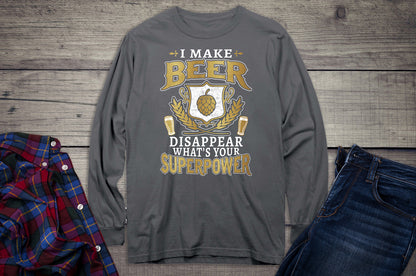 Beer Superpower Metallic Long Sleeve Shirt