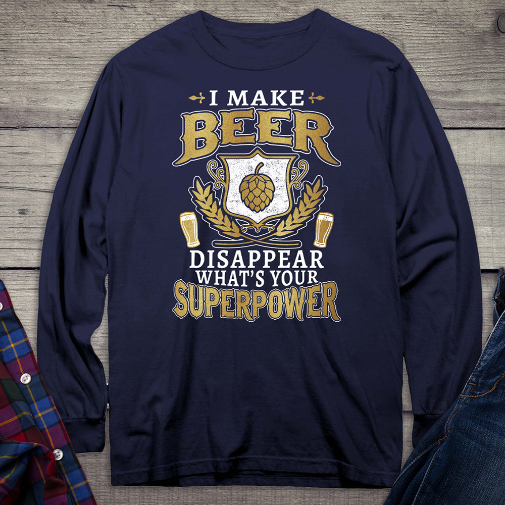 Beer Superpower Metallic Long Sleeve Shirt