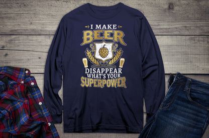 Beer Superpower Metallic Long Sleeve Shirt