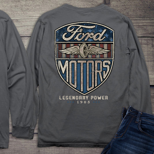 Ford Motor Company, Vintage Ford Motors Long Sleeve Shirt