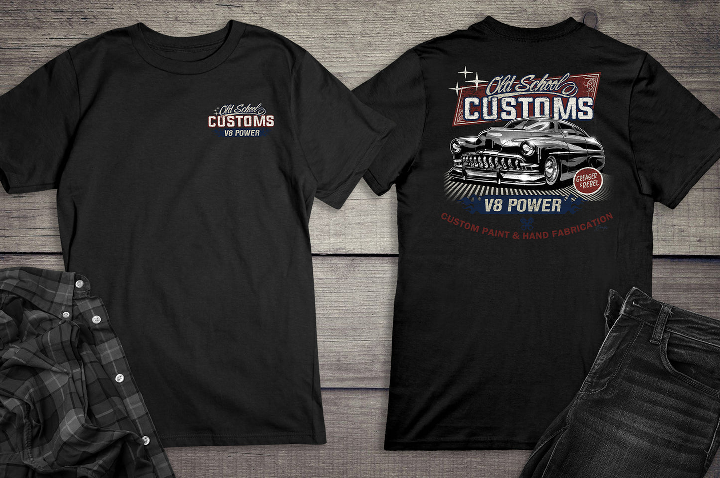 Old School Customs V8 T-Shirt