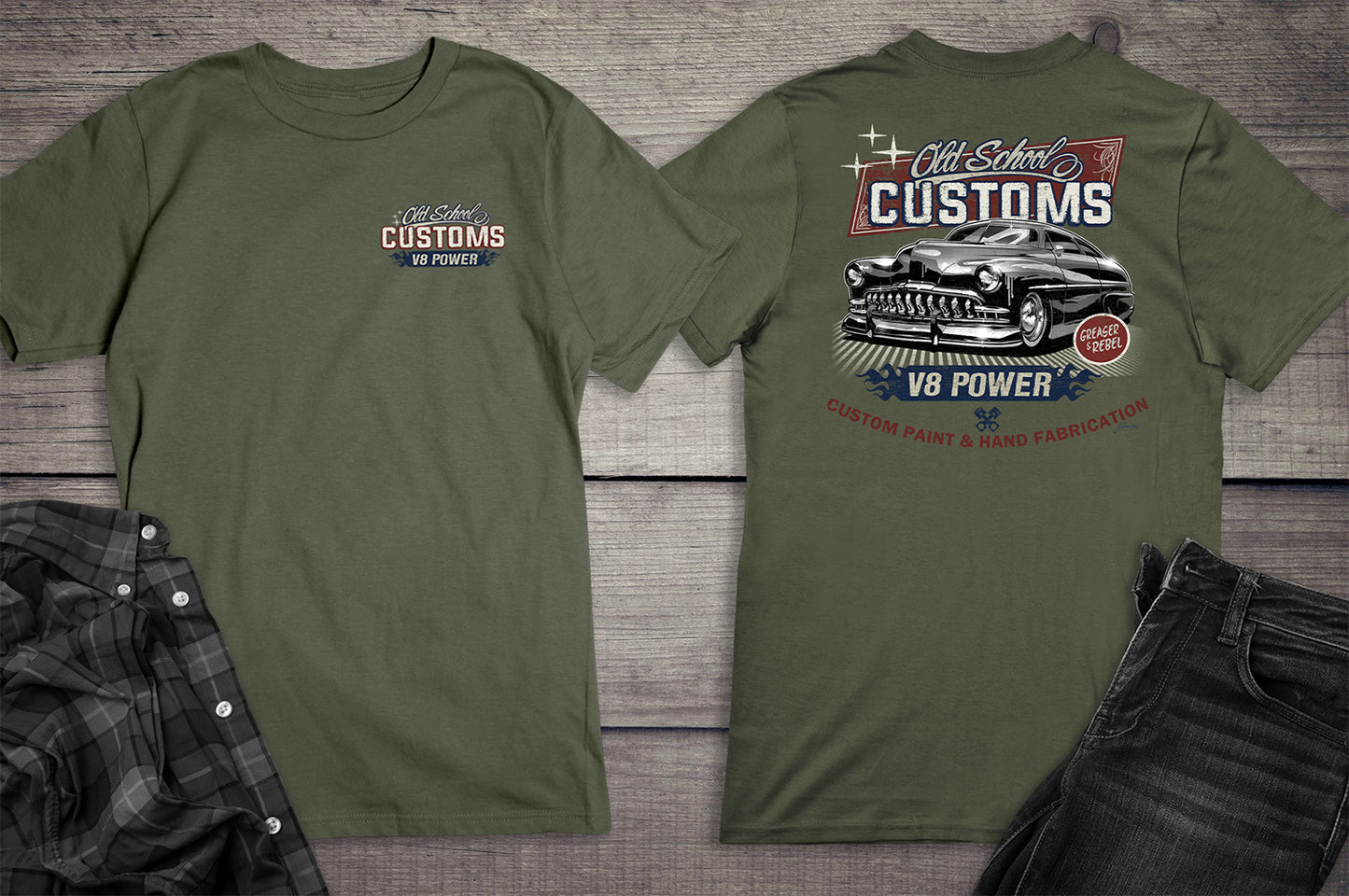 Old School Customs V8 T-Shirt