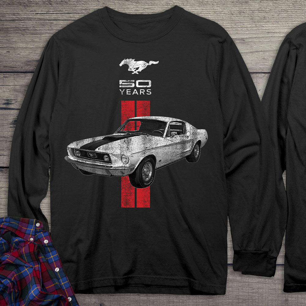 Ford Motor Company, Mustang 50 Years, Red Long Sleeve Shirt