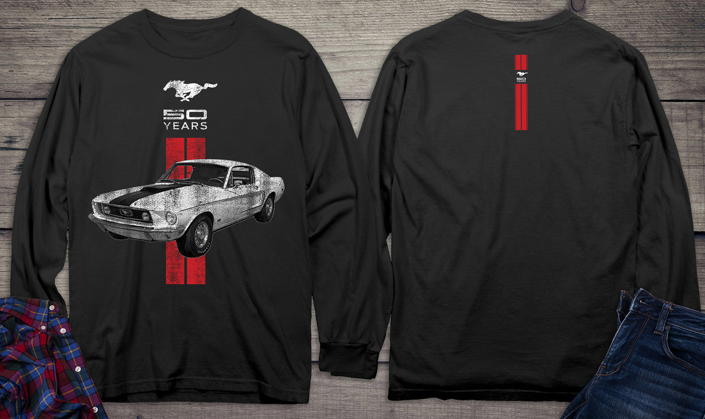 Ford Motor Company, Mustang 50 Years, Red Long Sleeve Shirt