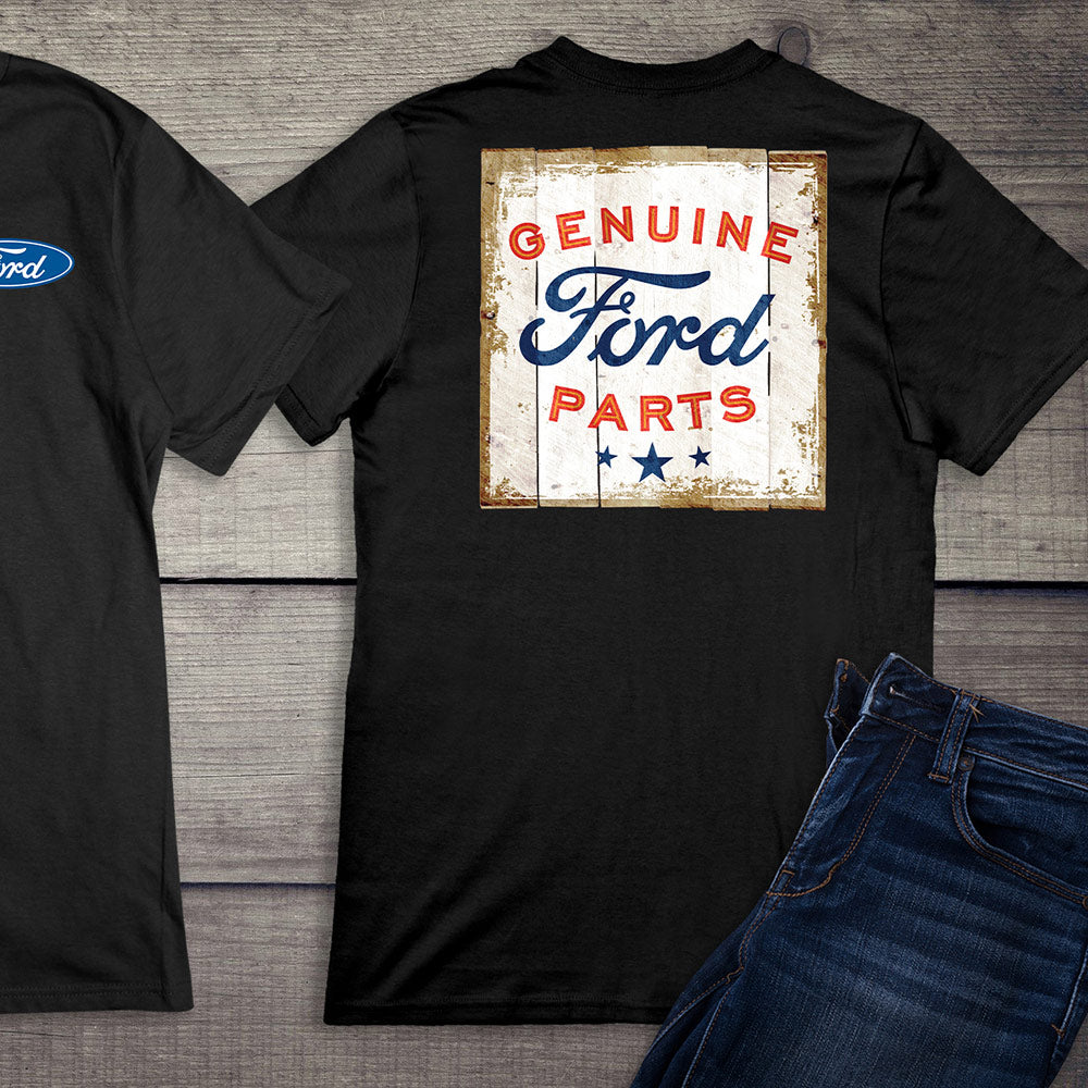 Ford Motor Company, Genuine Ford Parts Logo Distressed Sign T-Shirt