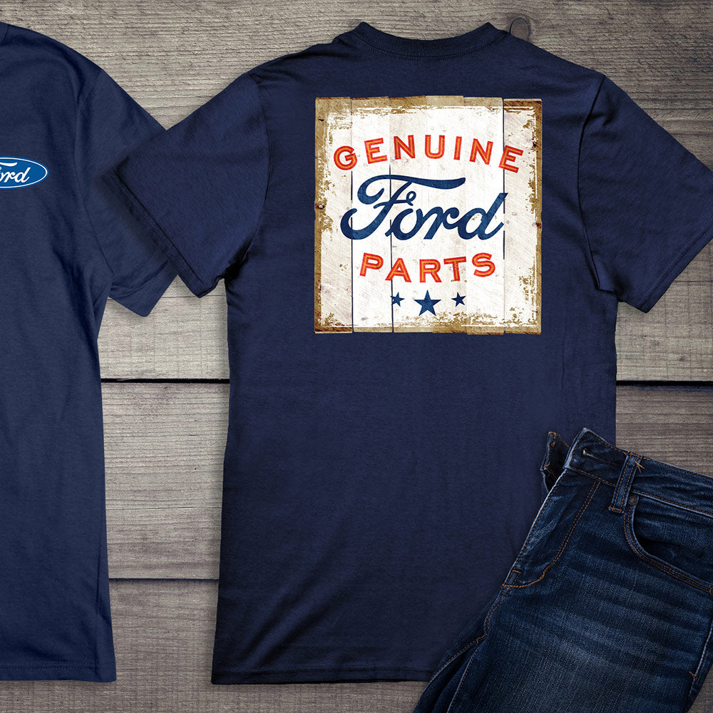 Ford Motor Company, Genuine Ford Parts Logo Distressed Sign T-Shirt