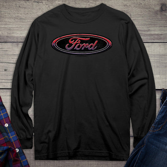 Ford Motor Company, Red, White & Blue Ford Oval Long Sleeve Shirt