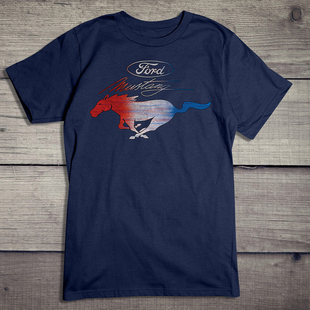 Ford Motor Company, Red, White & Blue Mustang T-Shirt