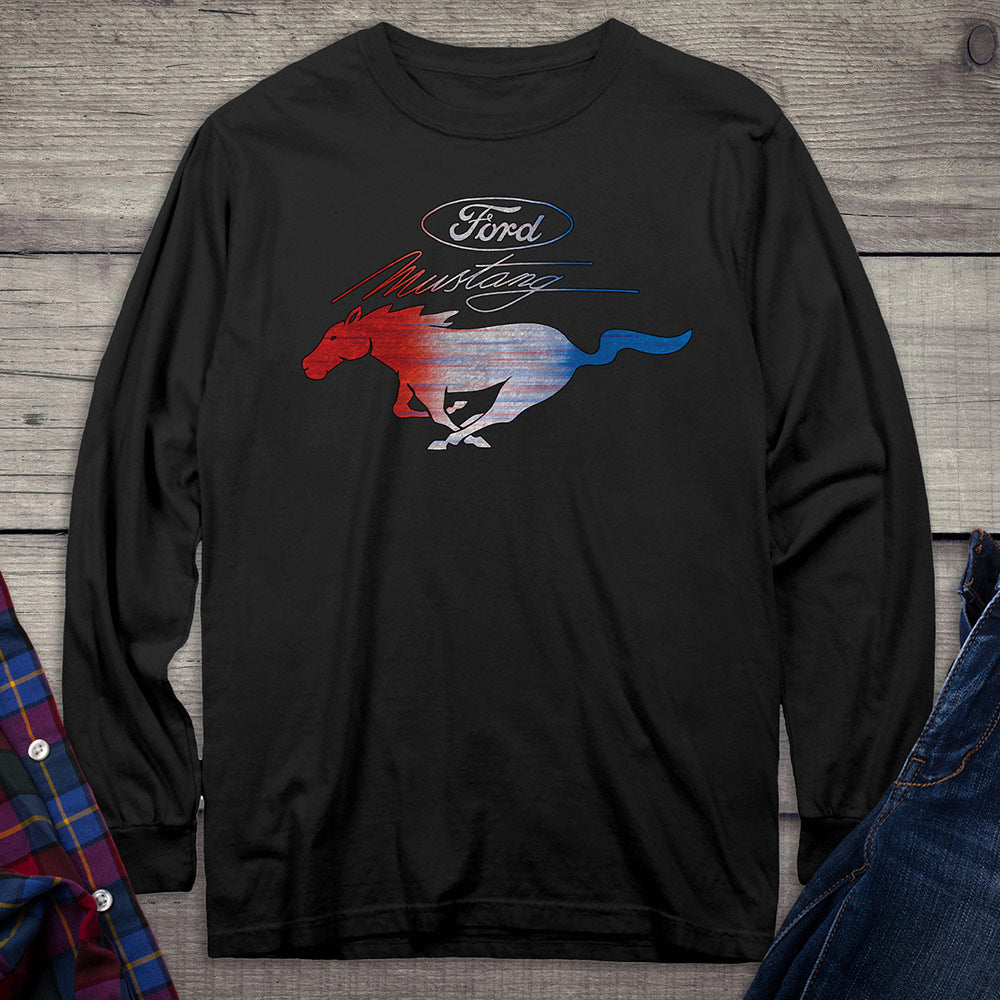 Ford Motor Company, Red, White & Blue Mustang Long Sleeve Shirt