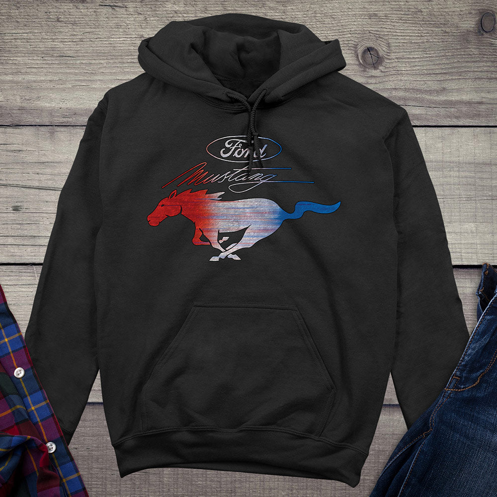 Ford Motor Company, Red, White & Blue Mustang Hoodie