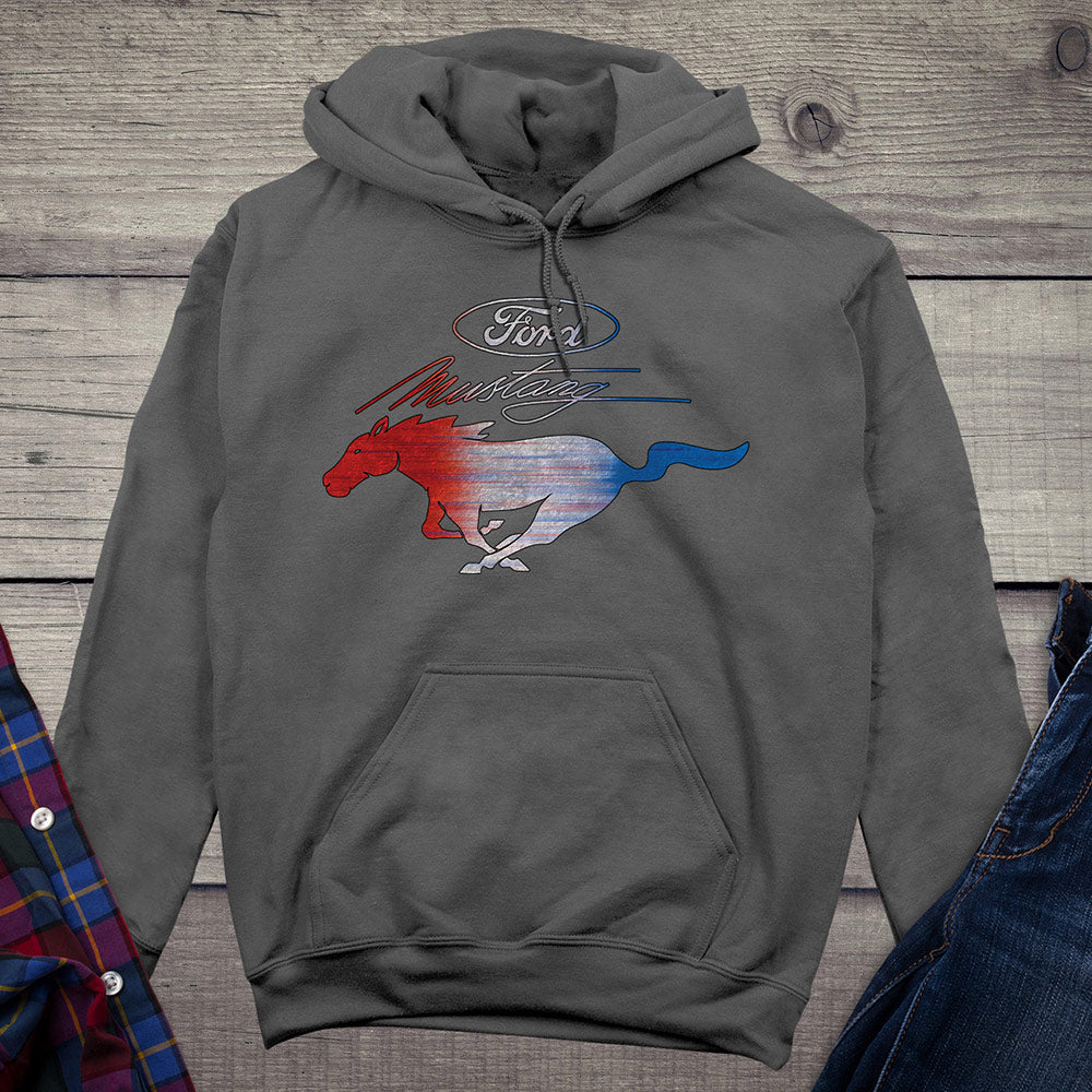 Ford Motor Company, Red, White & Blue Mustang Hoodie