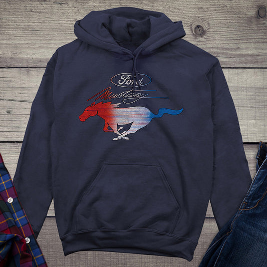 Ford Motor Company, Red, White & Blue Mustang Hoodie