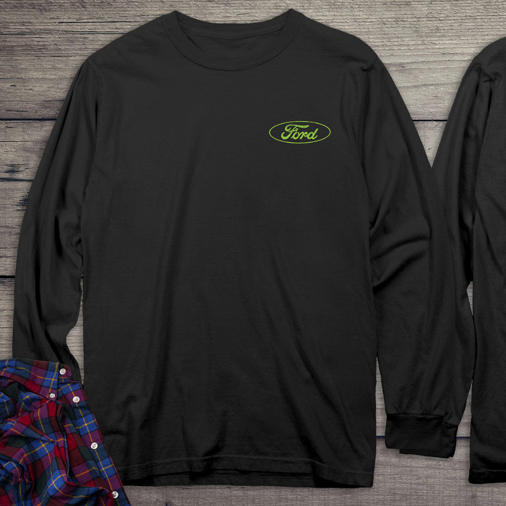 Ford Motor Company, Green Mustang Stripe Long Sleeve Shirt