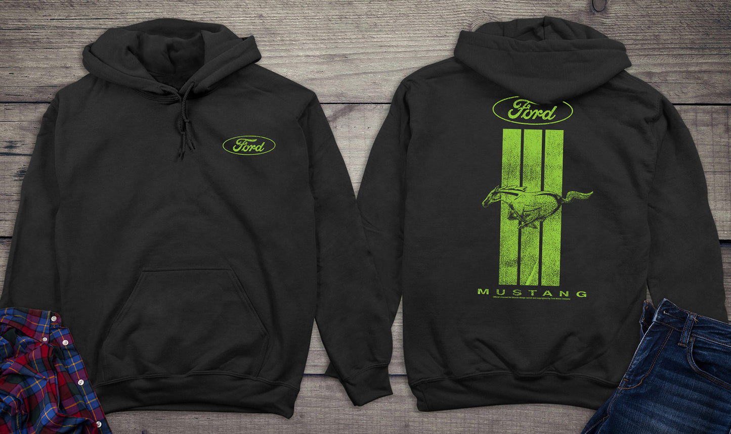 Ford Motor Company, Green Mustang Stripe Hoodie