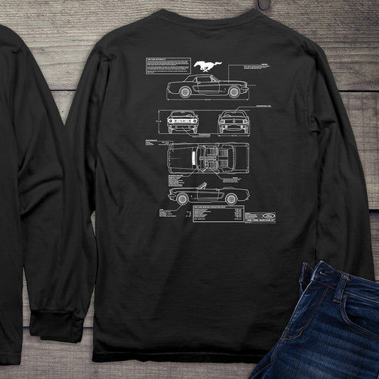 Ford Motor Company, Mustang Blueprint Long Sleeve Shirt