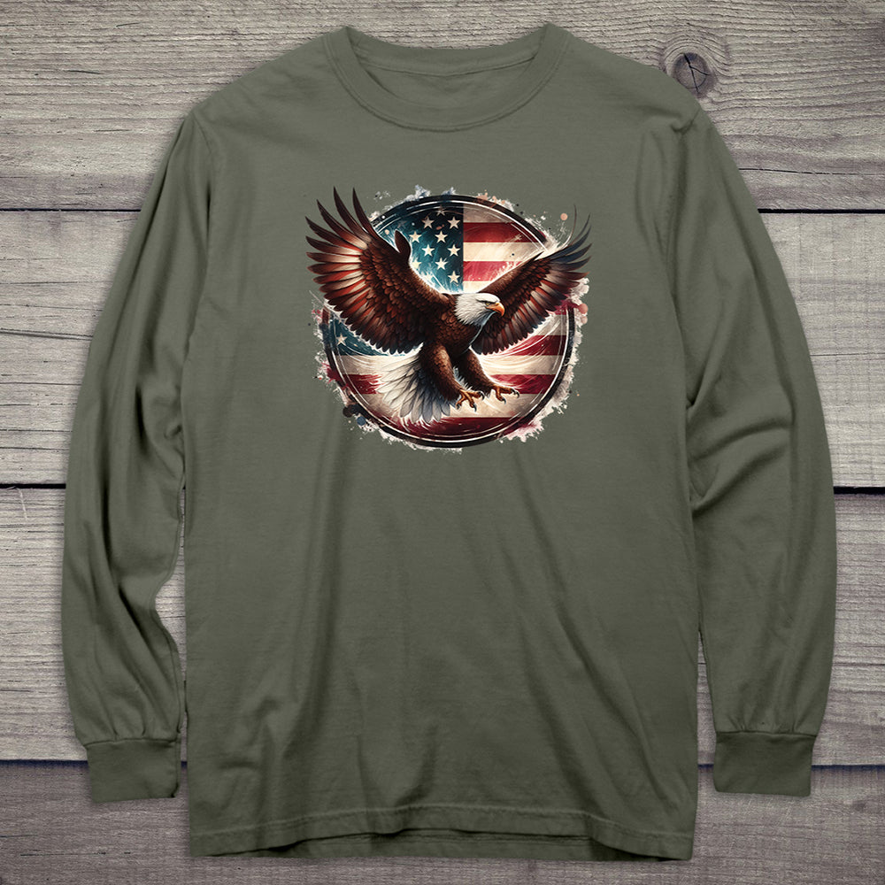 Eagle Flag Circle Long Sleeve Tee