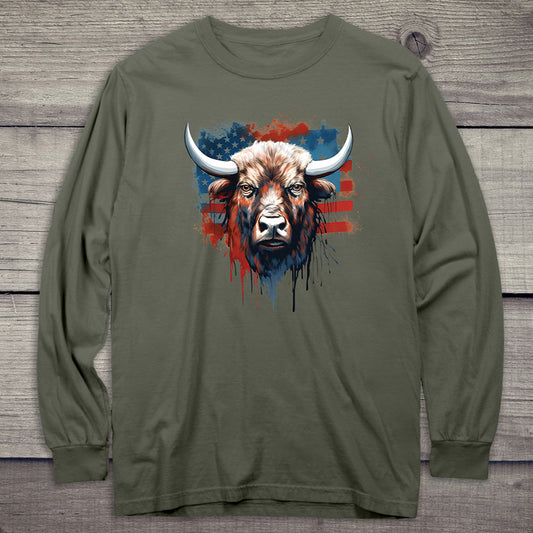 Bison Flag Long Sleeve Tee