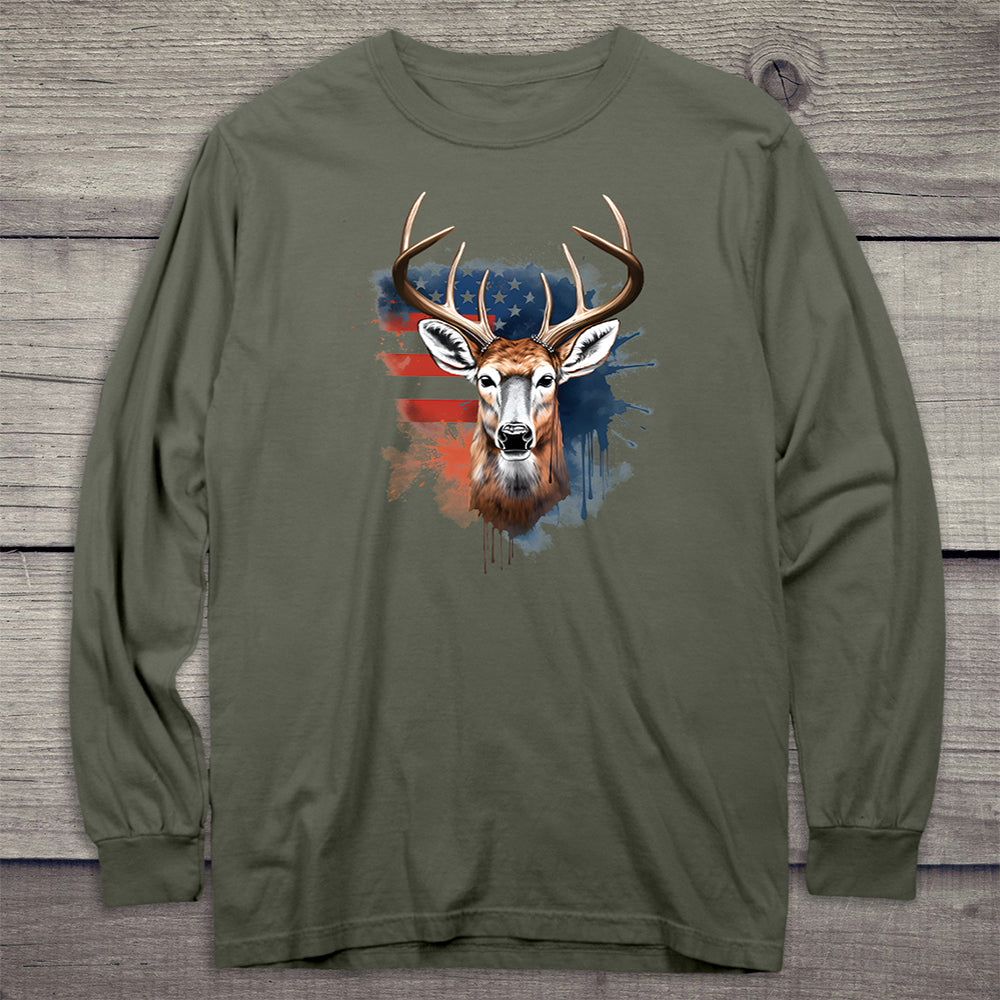 Deer Flag Long Sleeve Tee