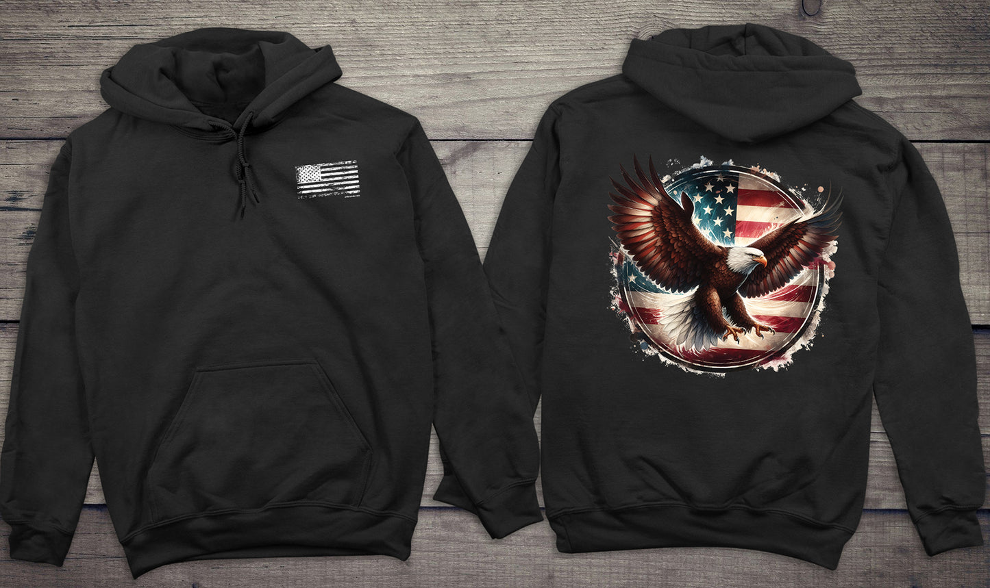 Eagle Flag Circle With Crest Hoodie