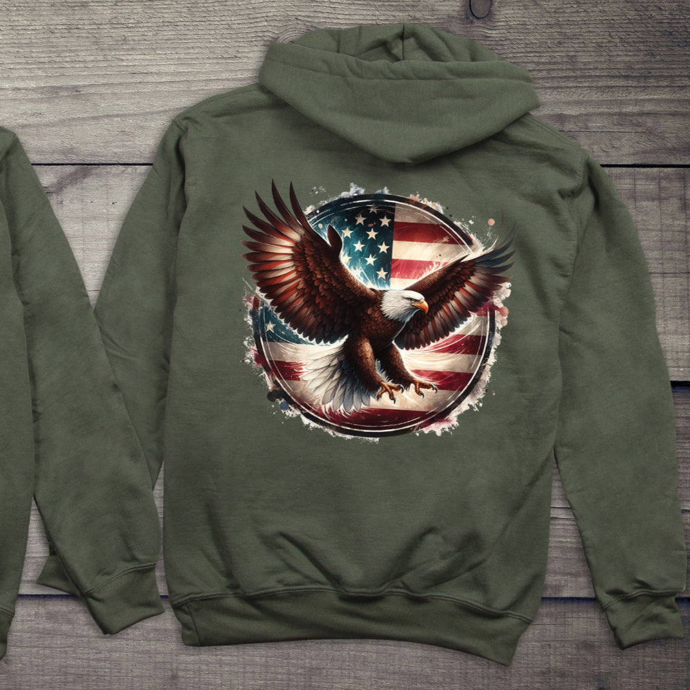 Eagle Flag Circle With Crest Hoodie