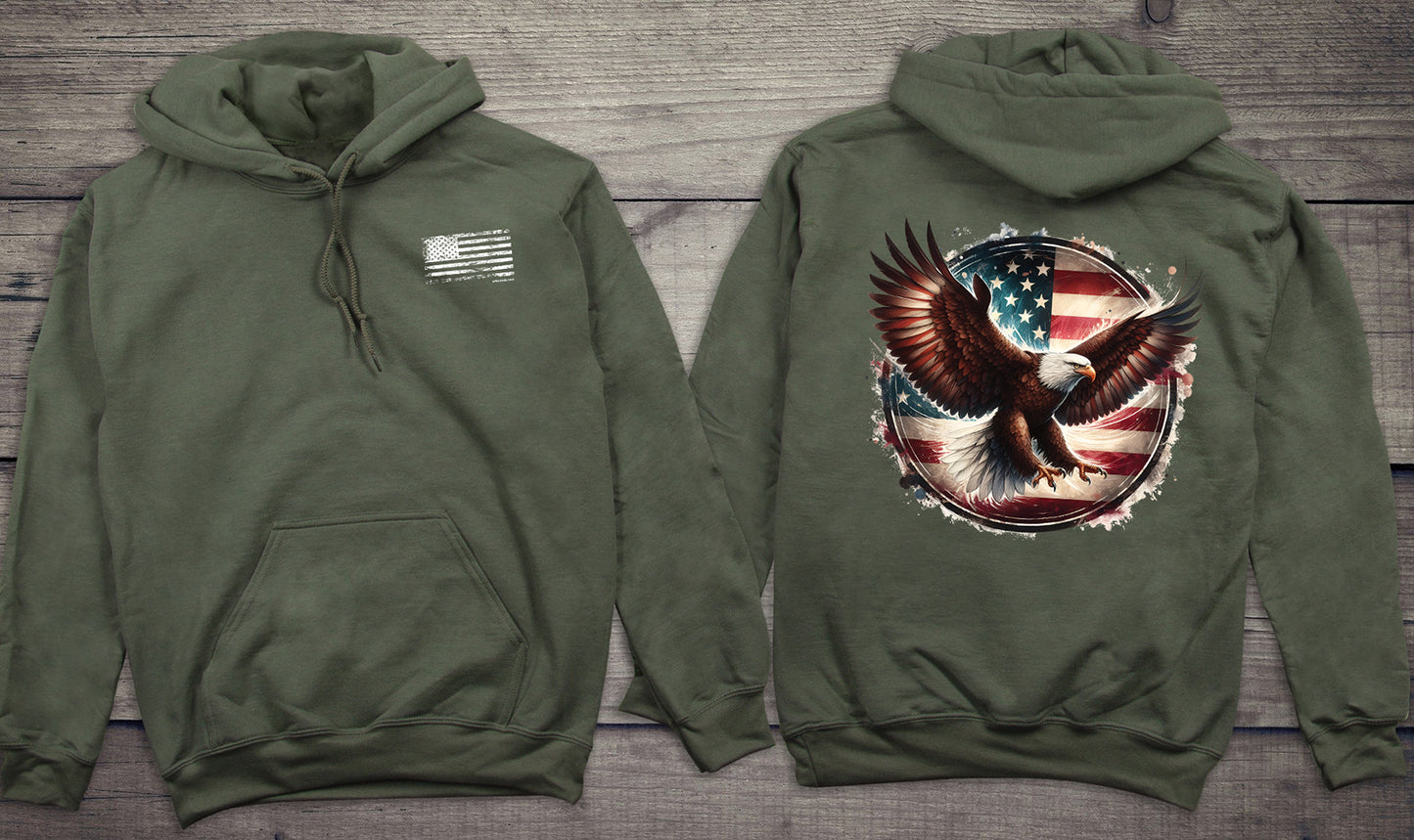 Eagle Flag Circle With Crest Hoodie