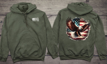 Eagle Flag Circle With Crest Hoodie