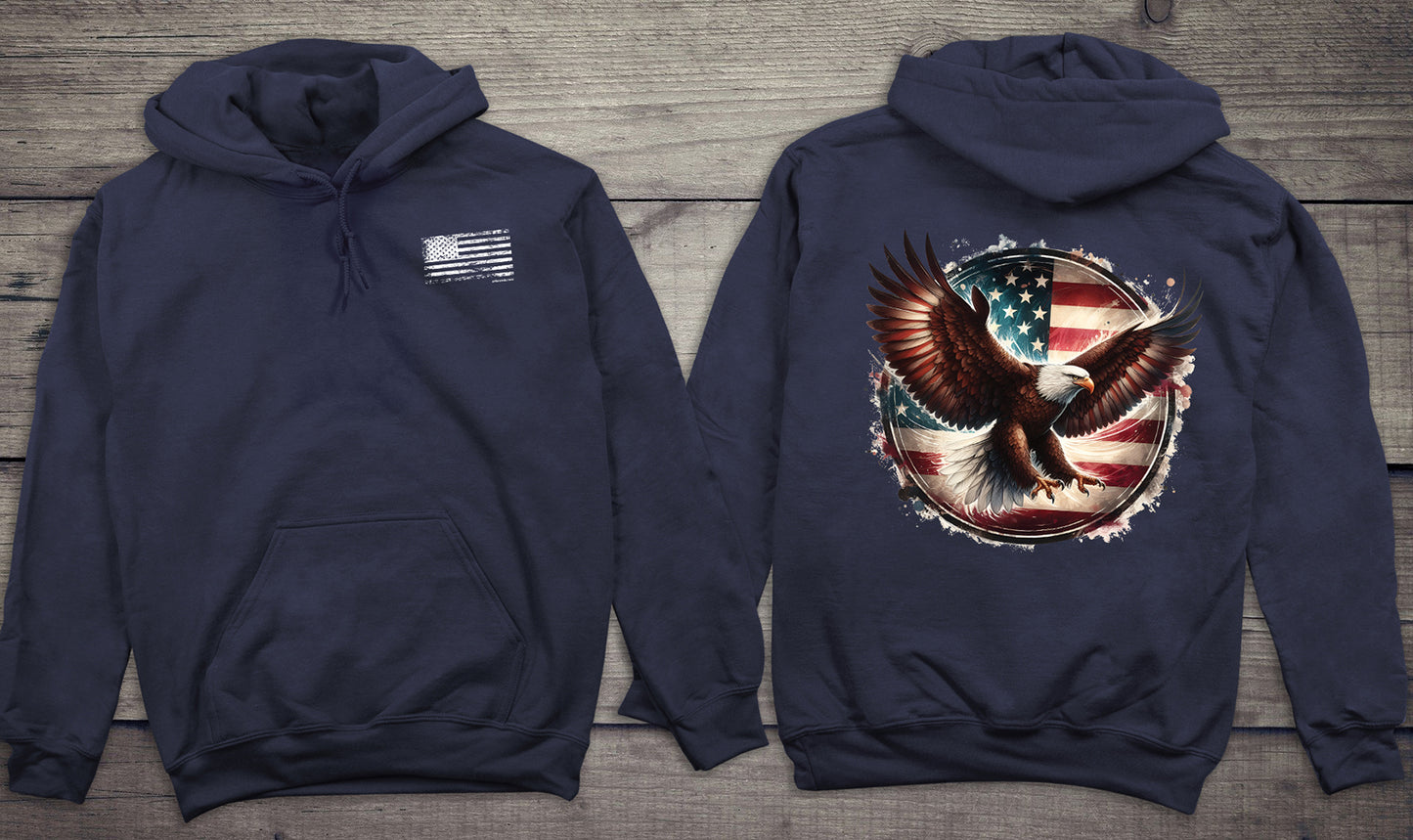 Eagle Flag Circle With Crest Hoodie