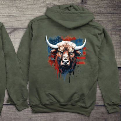 Bison Flag With Crest Hoodie