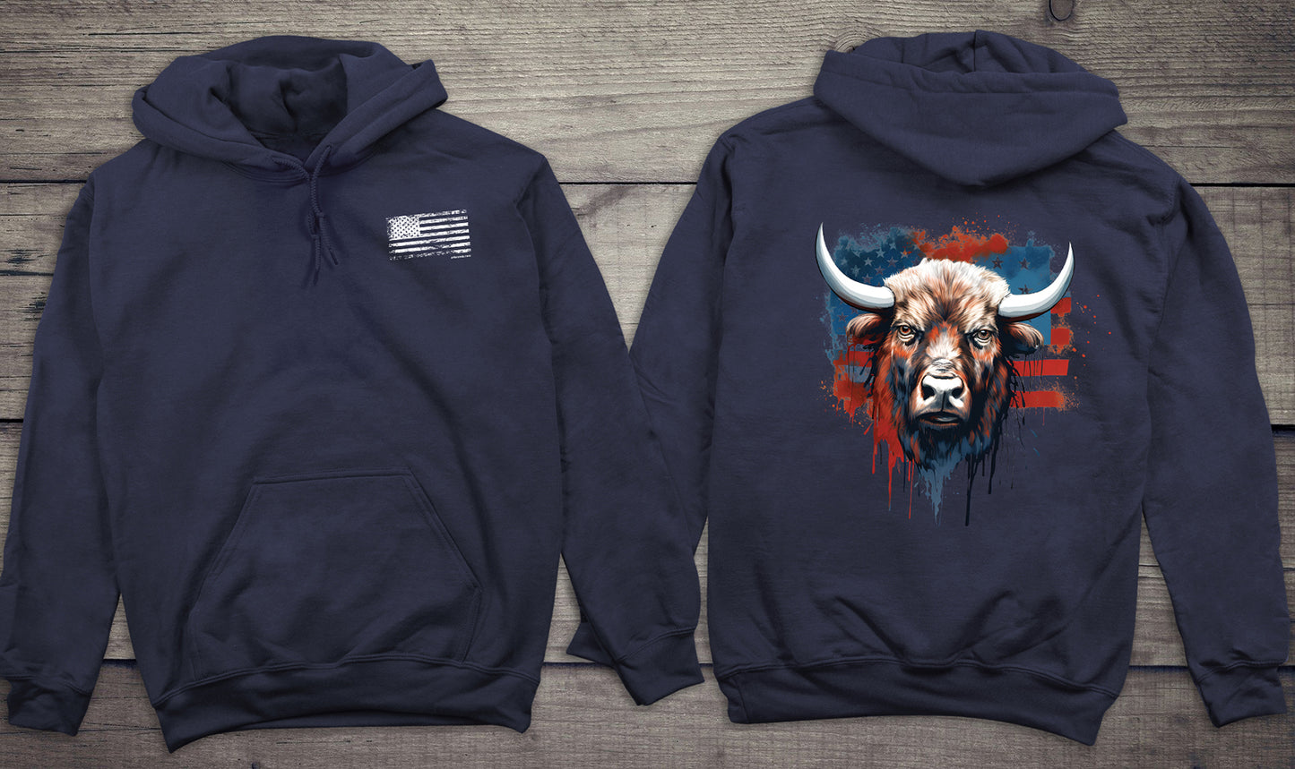 Bison Flag With Crest Hoodie