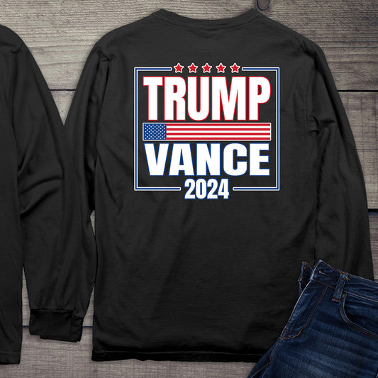 Trump Vance 2024 Flag Long Sleeve Tee