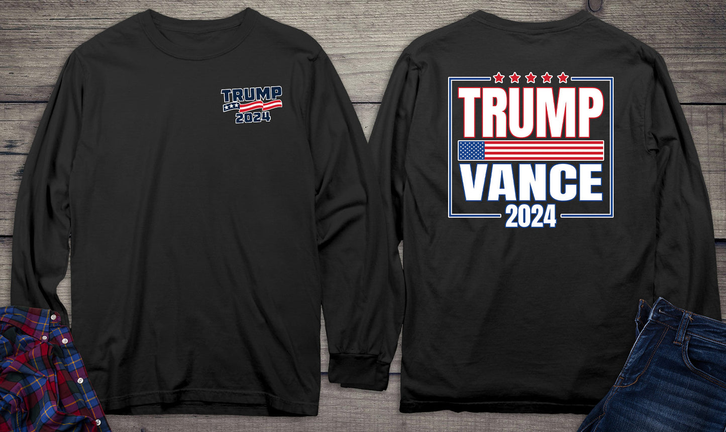 Trump Vance 2024 Flag Long Sleeve Tee