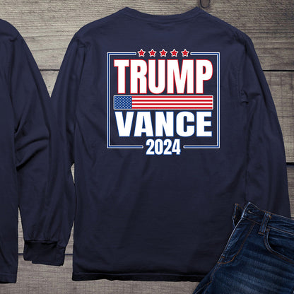 Trump Vance 2024 Flag Long Sleeve Tee