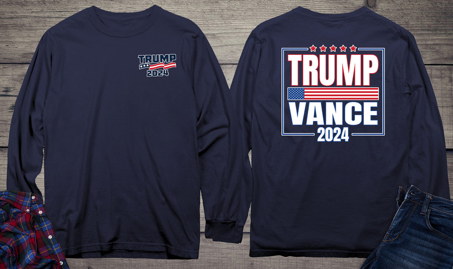 Trump Vance 2024 Flag Long Sleeve Tee