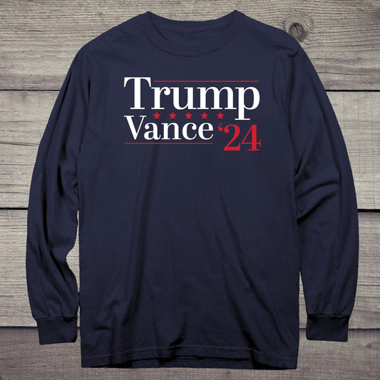 Trump Vance 2024 Stars Long Sleeve Tee