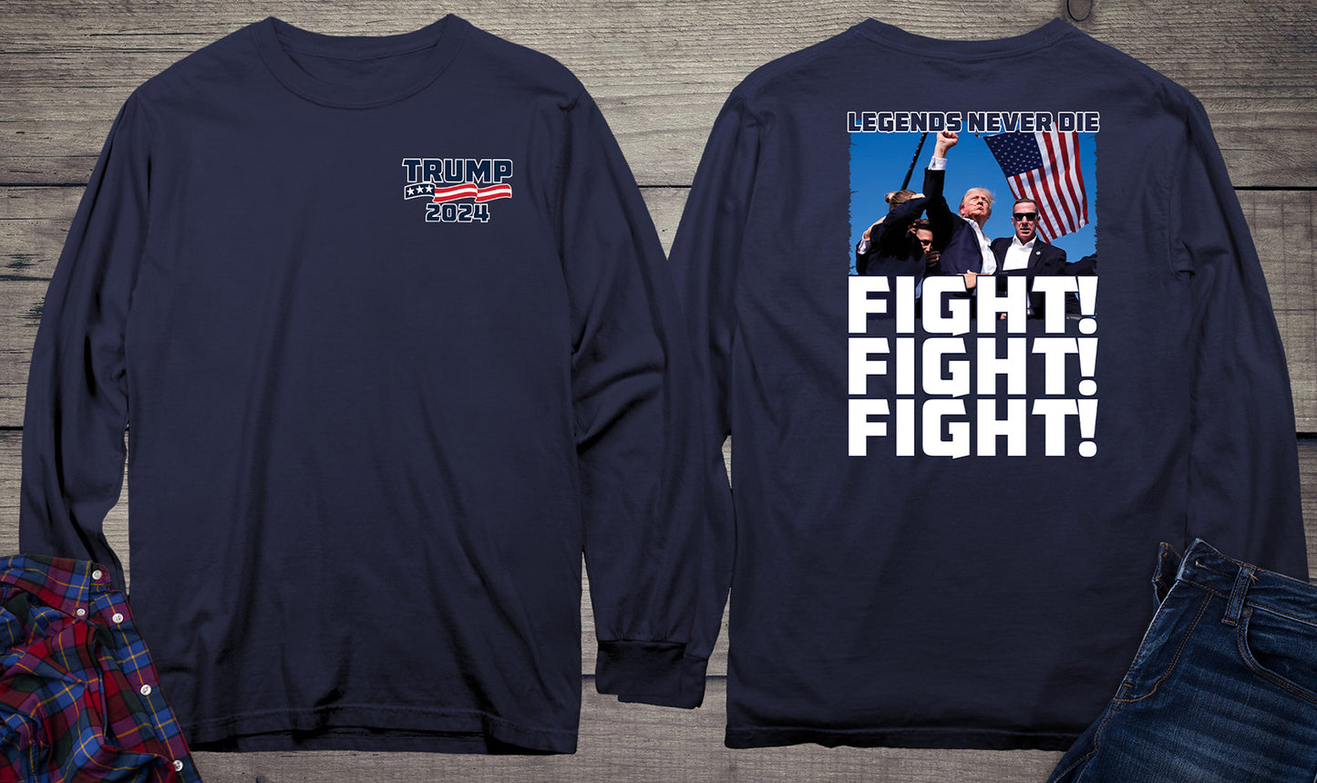 Fight Fight-Fight With Crest Long Sleeve Tee