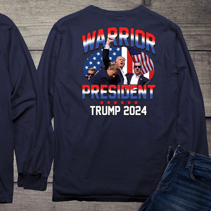 Warrior President With Crest Long Sleeve Tee