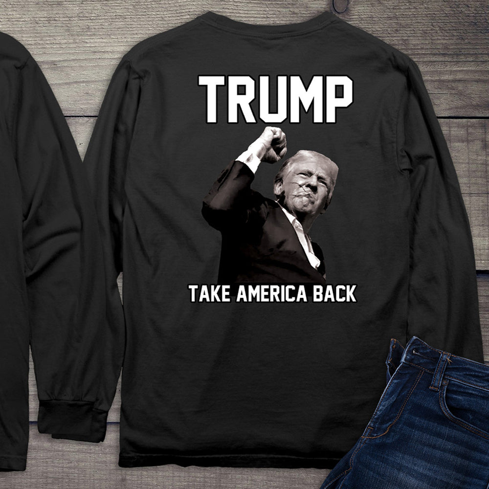 Trump Take America Back With Crest Long Sleeve Tee