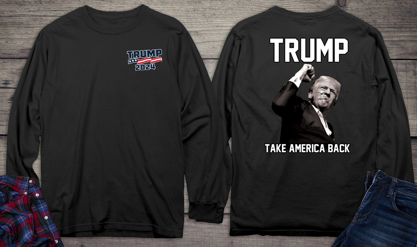 Trump Take America Back With Crest Long Sleeve Tee