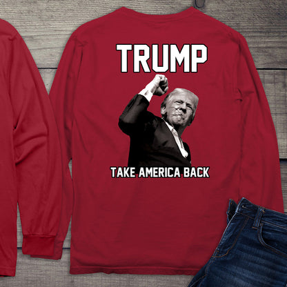 Trump Take America Back With Crest Long Sleeve Tee