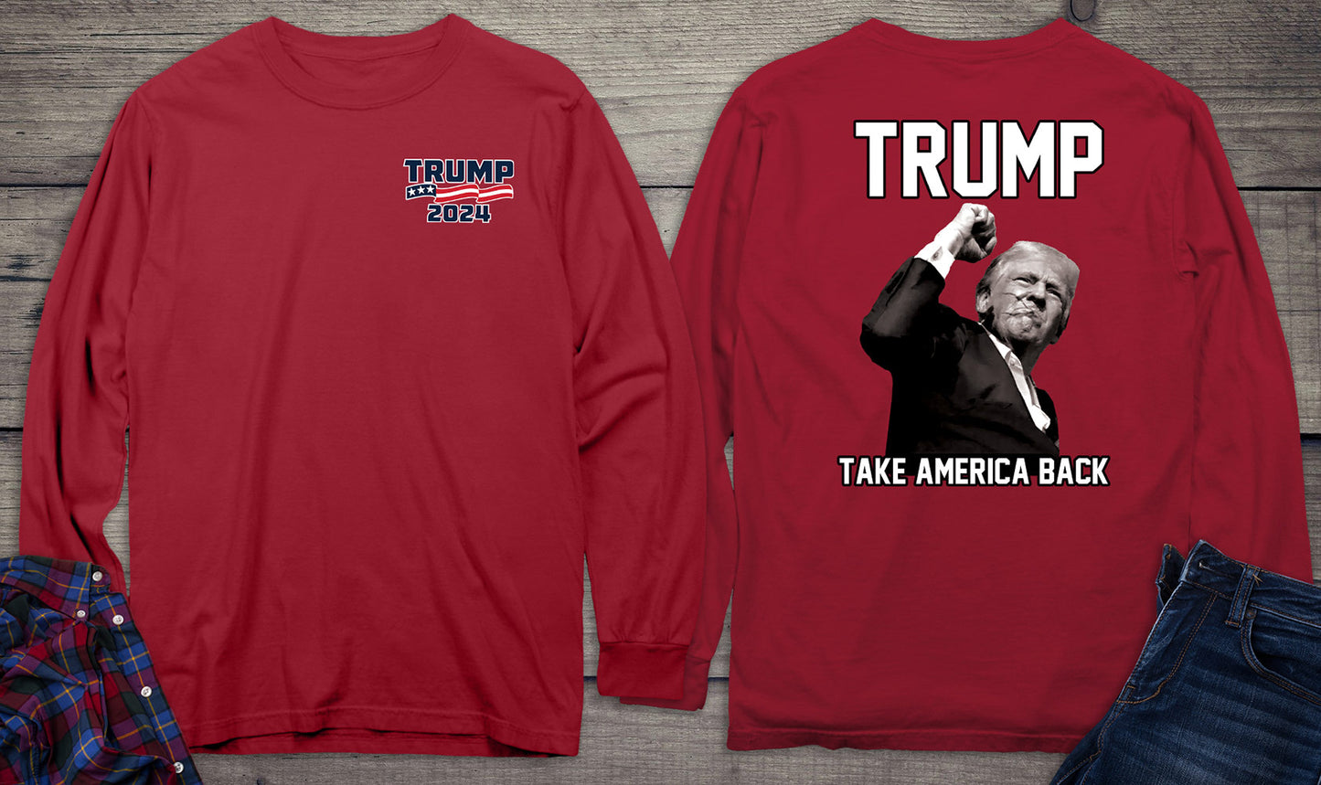 Trump Take America Back With Crest Long Sleeve Tee