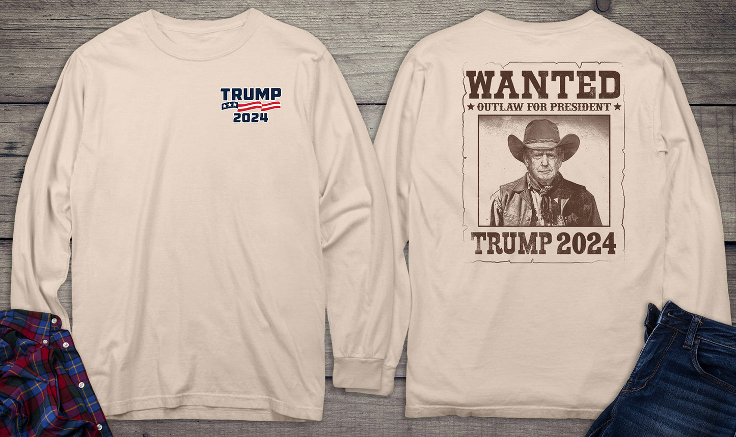 Wanted Outlaw Trump With Crest Long Sleeve Tee